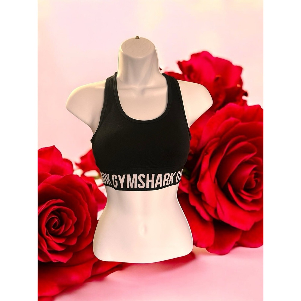 NWOT Gymshark Sports Bra  Black Racerback Workout Moderate Woman's Size XS
